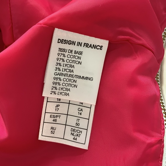 Two piece pant suit hot pink and white size 14 - Picture 5 of 6